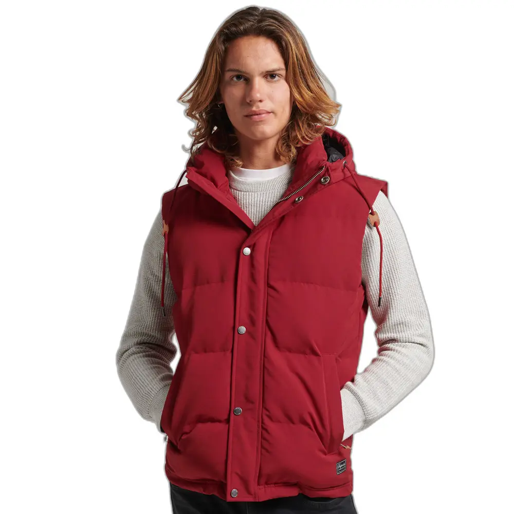 5059726141530 - Mens Everest Steppweste mit Kapuze Rot - Größe S