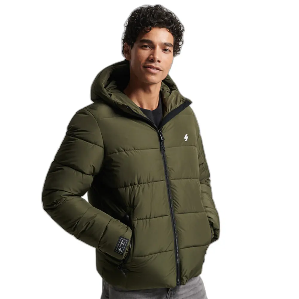 5059726142162 - Mens Sports Steppjacke mit Kapuze Grün - Größe S