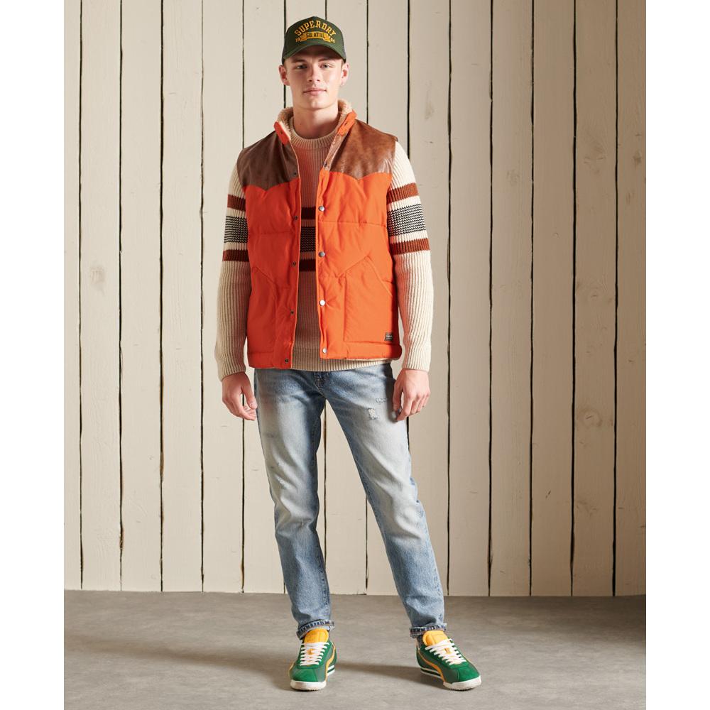 5057847491312 - Mens Mountain Weste aus Ledergemisch Orange - Größe L