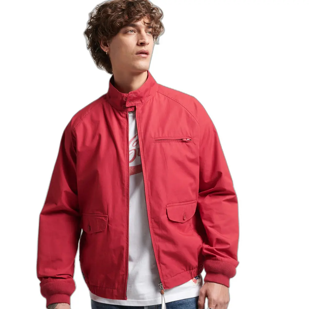 5057847613660 - Mens Vintage Collegiate Harrington-Jacke Rot - Größe Xxl