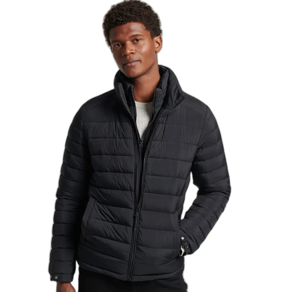 5057847988126 - Herren Kurzer Leichter Steppmantel Schwarz - Größe S