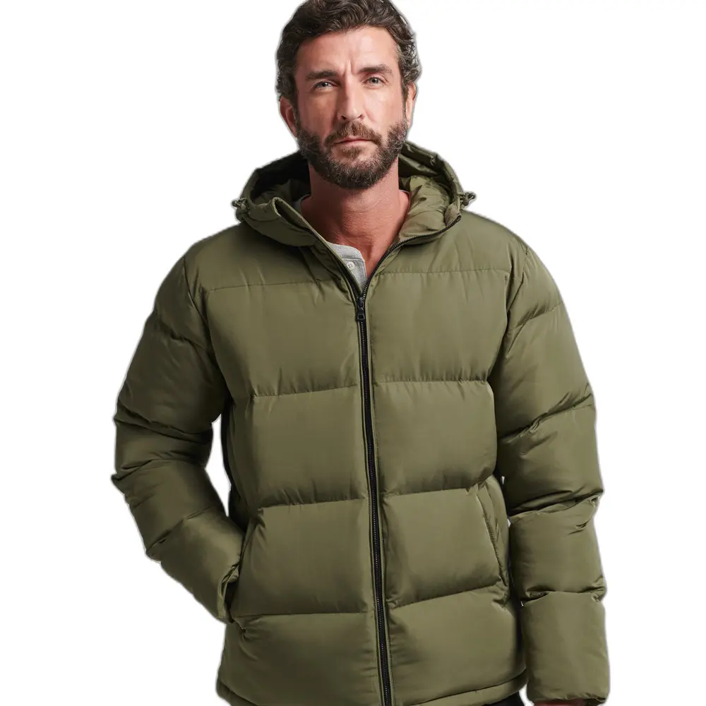 5057847988874 - Mens Kurzer Steppmantel Kaki - Größe XL