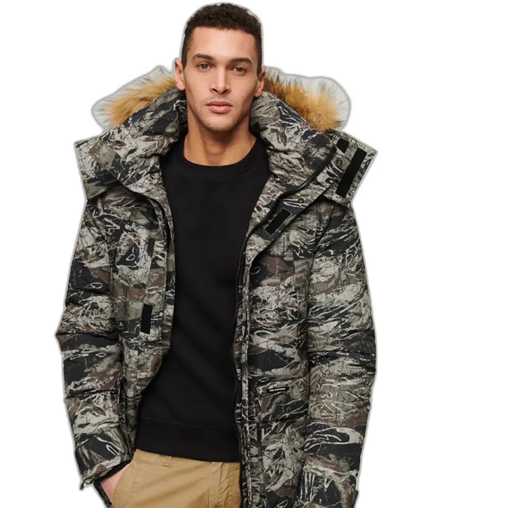 5059726106911 - Herren Everest Parkajacke mit Webpelzkapuze Grün - Größe XS 5059726106911 - Herren Everest Parkajacke mit Webpelzkapuze Grün - Größe XS