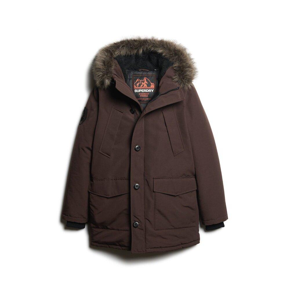 5059726816940 - Herren Everest Parka mit Kunstfellkapuze Braun - Größe S