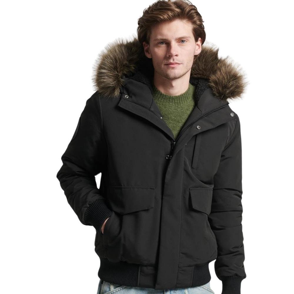 5059726817237 - Herren Everest Bomber-Steppjacke mit Kapuze Dunkelgrau - Größe L
