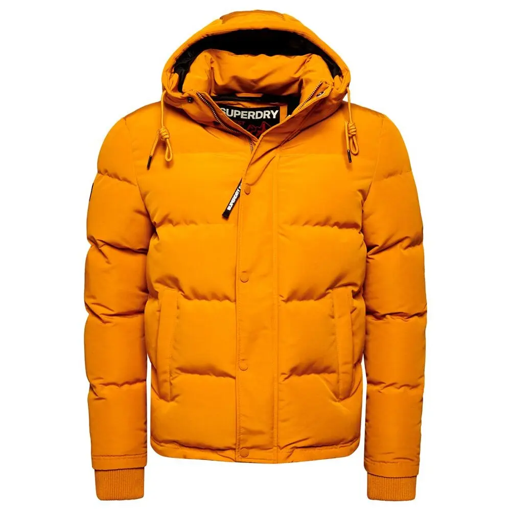 5059726818111 - Herren Kurze Everest Jacke mit Kapuze Gelb - Größe S