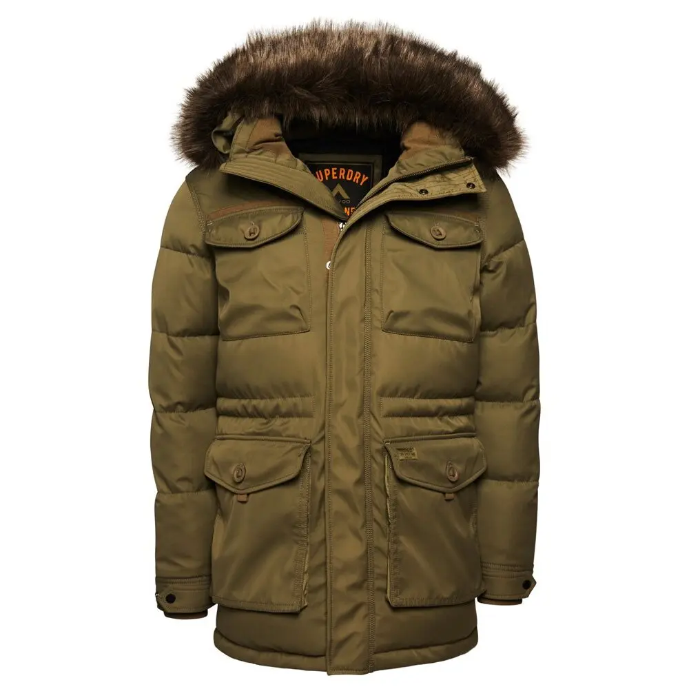 5059726818210 - Herren Chinook Parka mit Kunstfellbesatz Grün - Größe M