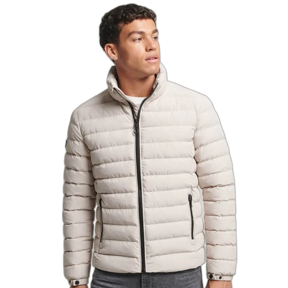 5059726819101 - Herren Bedruckte Fuji Steppjacke Beige - Größe S
