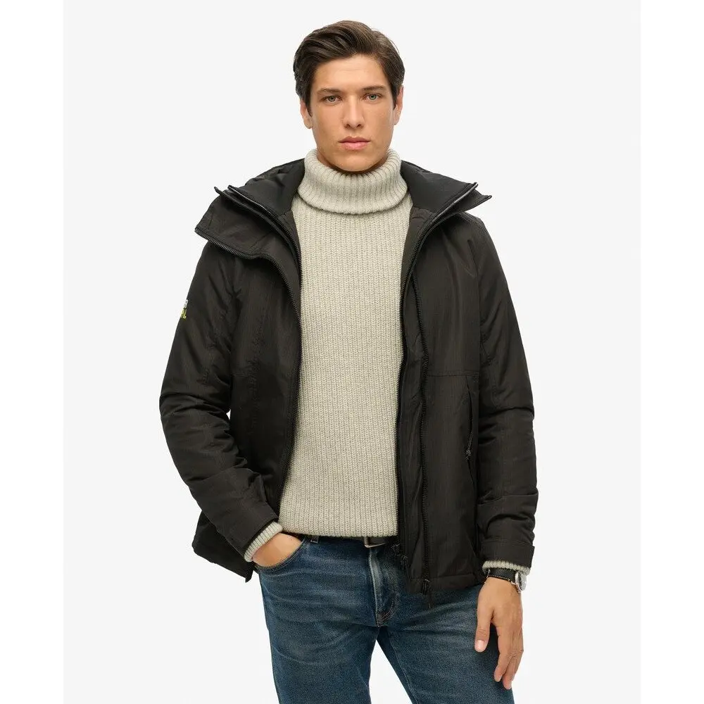 5059726822521 - Herren Yachter Windbreaker-Jacke mit Kapuze Schwarz - Größe S