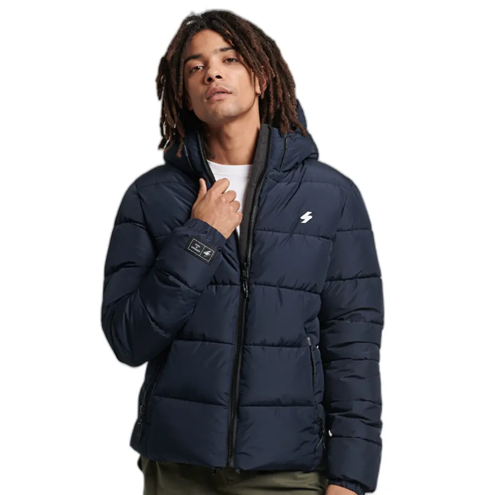 5059726782504 - Herren Sports Steppjacke mit Kapuze Marineblau - Größe Xxl