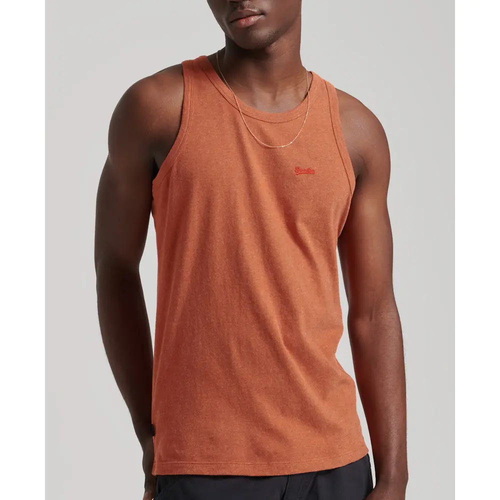 5057847618863 - Mens Vintage Logo Tanktop aus Bio-Baumwolle Orange - Größe L