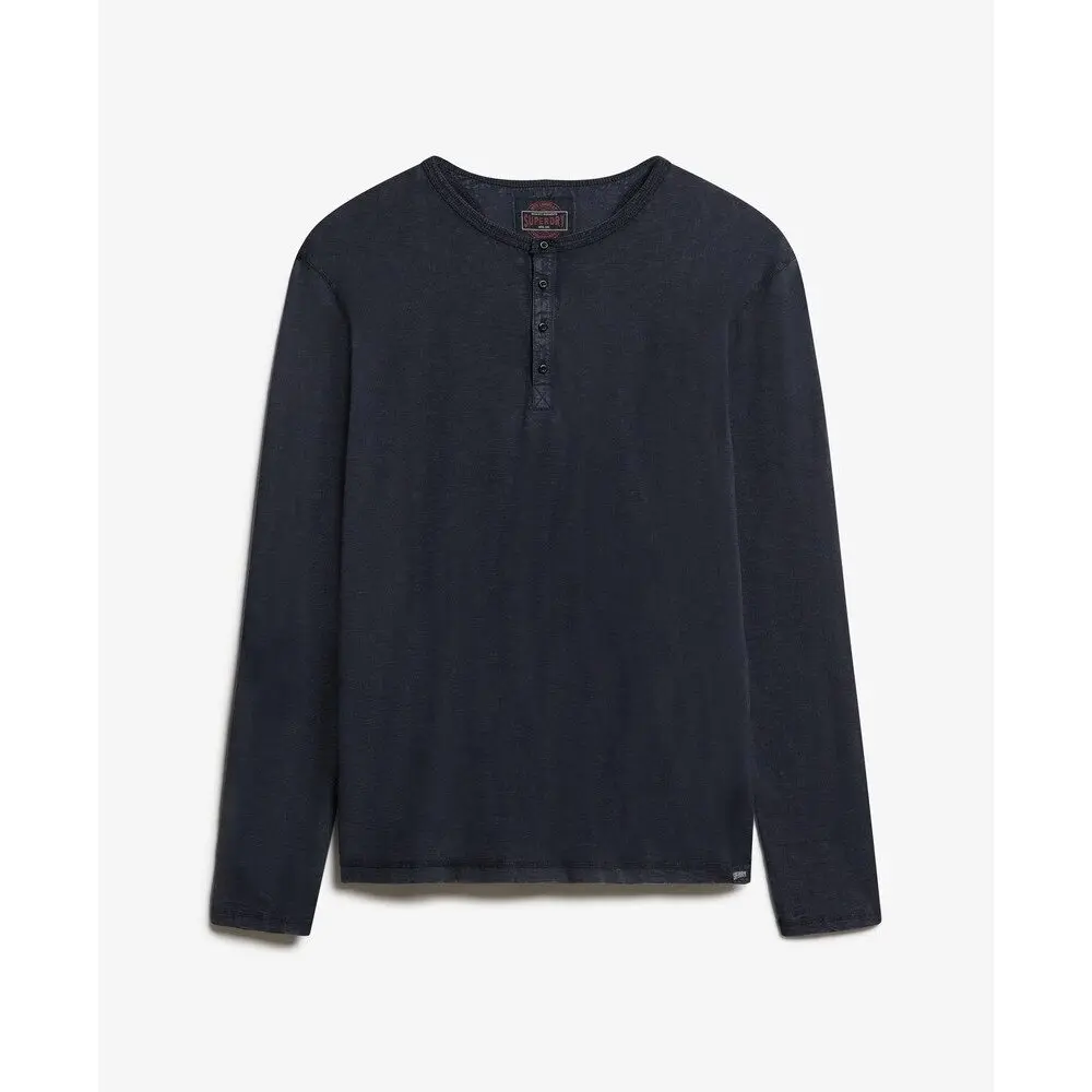 T-shirt a maniche lunghe col tunisino in jersey