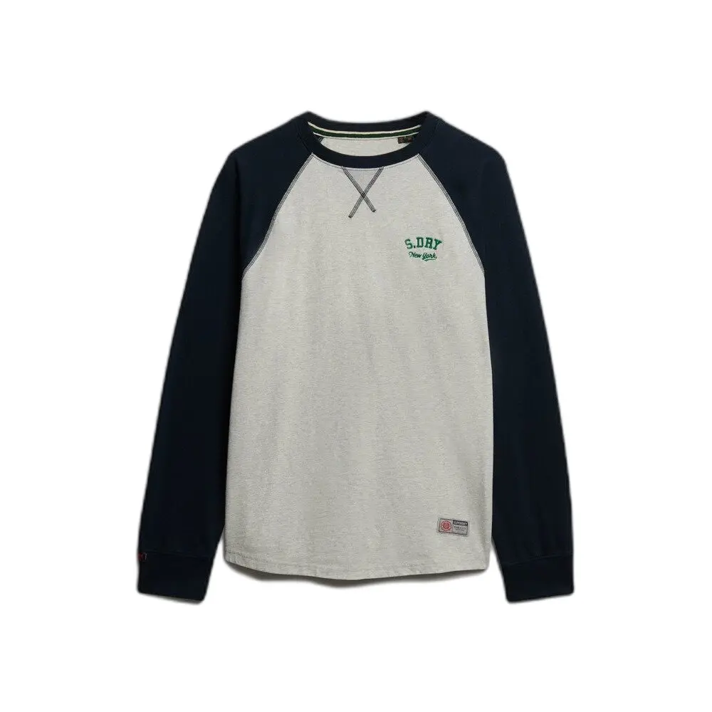 Superdry Bleu Long Sleeve T-Shirt Vintage Athletic Baseball