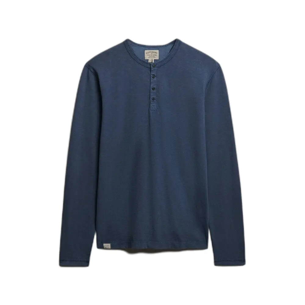 Image of Langarm-T-Shirt mit tunesisem Kragen Superdry Jersey