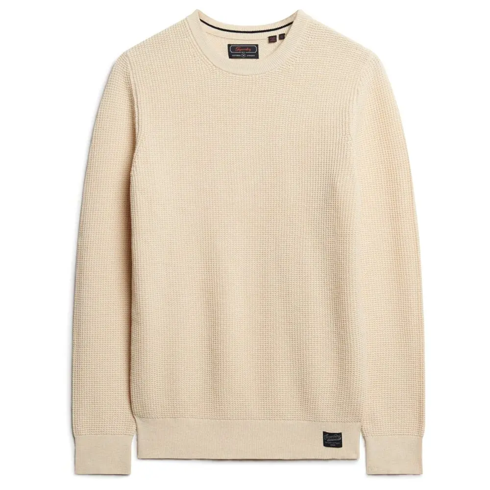 5059726783310 - Herren Strukturierter Strickpullover mit Rundhalsausschnitt Creme - Größe Xxl