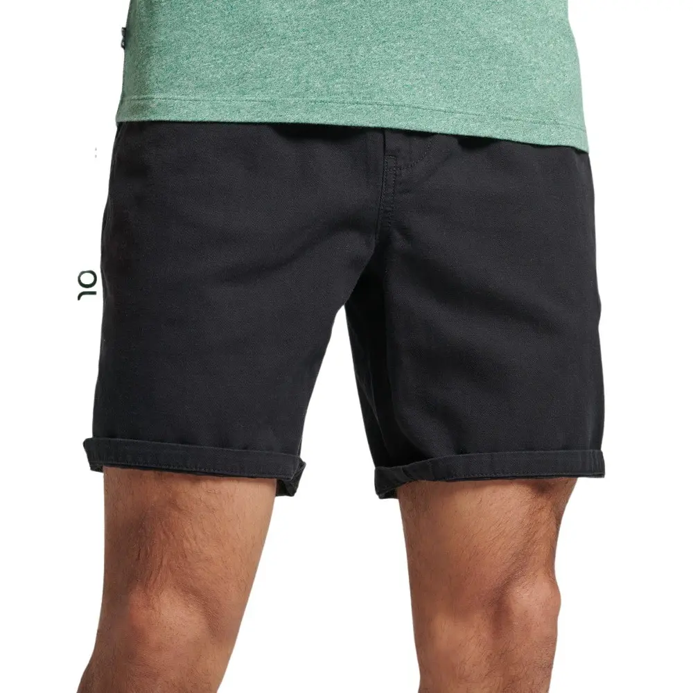5057847631695 - Mens Überfärbte Vintage Shorts aus Bio-Baumwolle Schwarz - Größe S