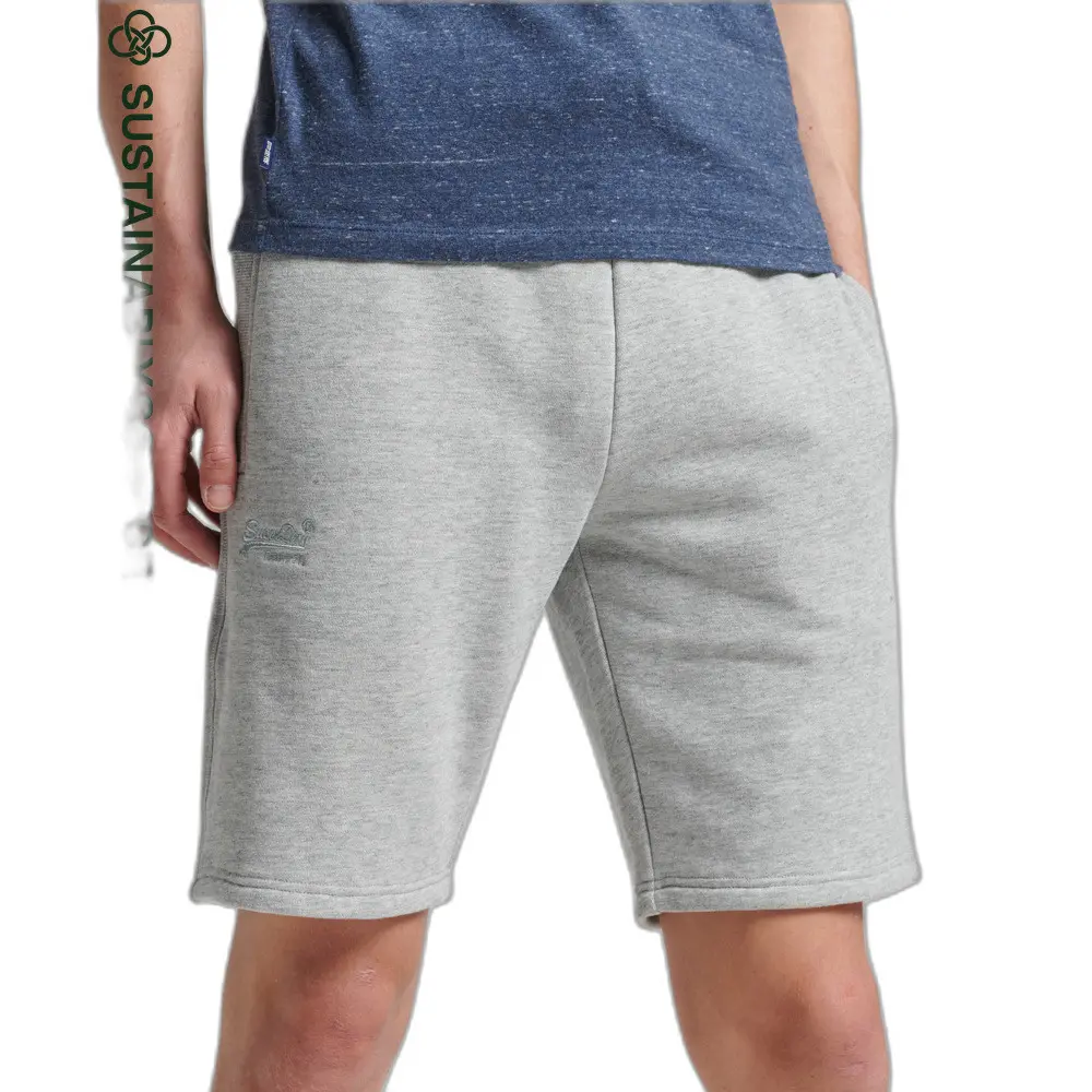 5057847636171 - Mens Jersey-Shorts aus Bio-Baumwolle mit Vintage Logo Grau - Größe S