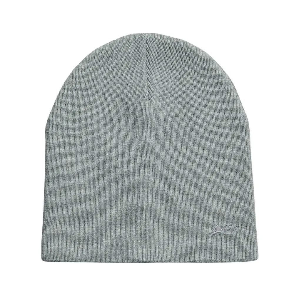 5059726280369 - Mens Orange Label Vintage Logo Beaniemütze aus Bio-Baumwolle Hellgrau - Größe 1Größe