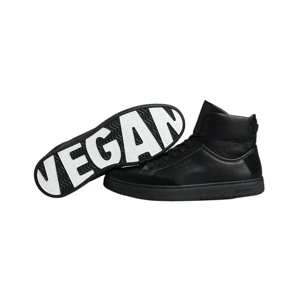 5059726407681 - Herren Schwarz und Weiß Vegane Vintage Basket High Sneaker Größe 41 - Größe 41