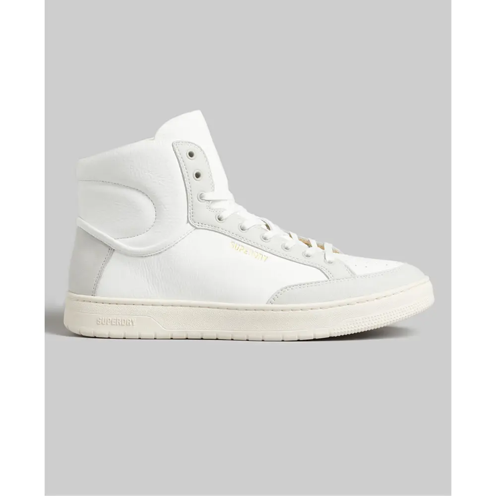 5057847843784 - Mens Vegane Vintage Basket High Sneaker Weiß - Größe 41