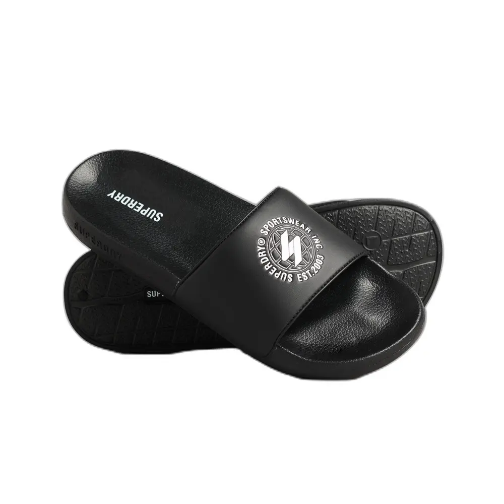 5057847639172 - Mens Badesandalen mit Code-Print Schwarz - Größe S