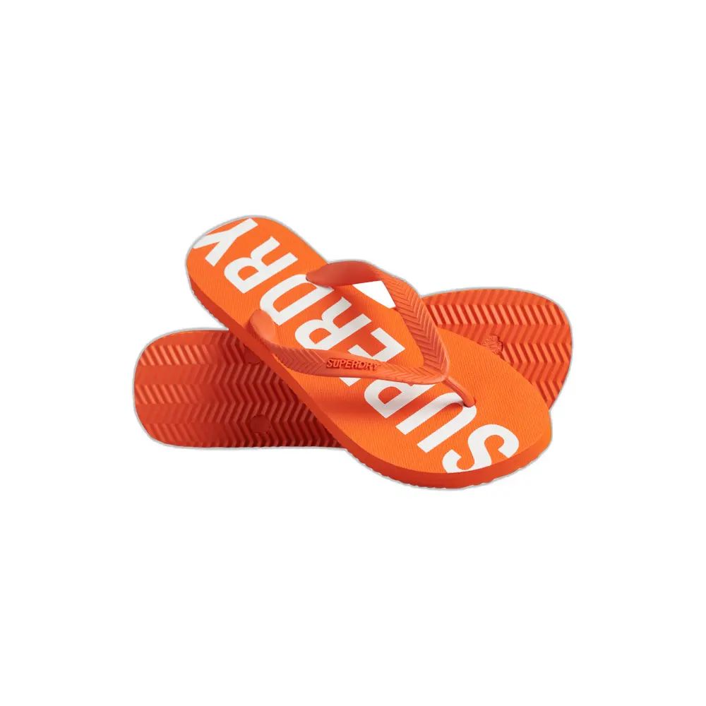 5059726554903 - Herren Orange und Weiß Code Core Sport Flip-Flops mit Logo-Druck Größe S Orange und Weiss - Größe S