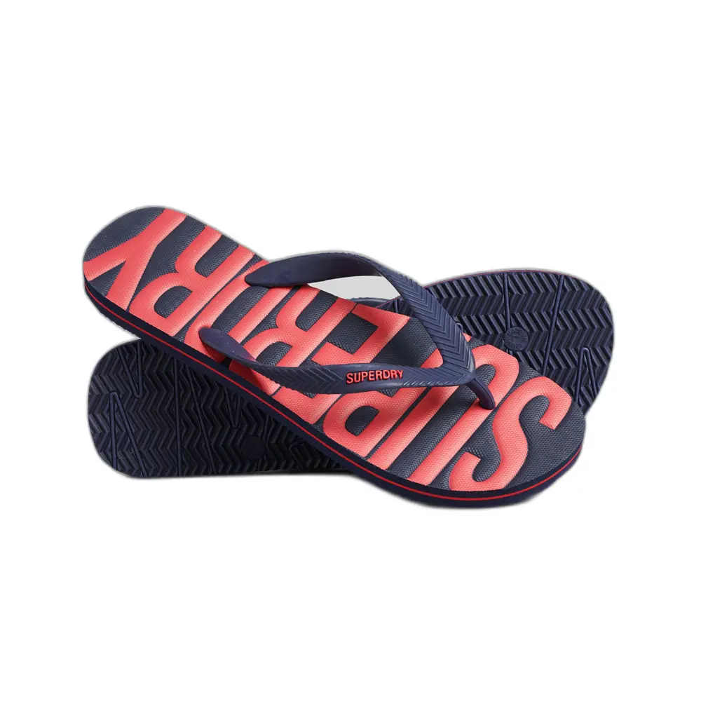 5059726492342 - - Vegane Vintage-Zehenstegsandalen in Marineblau mit Logo