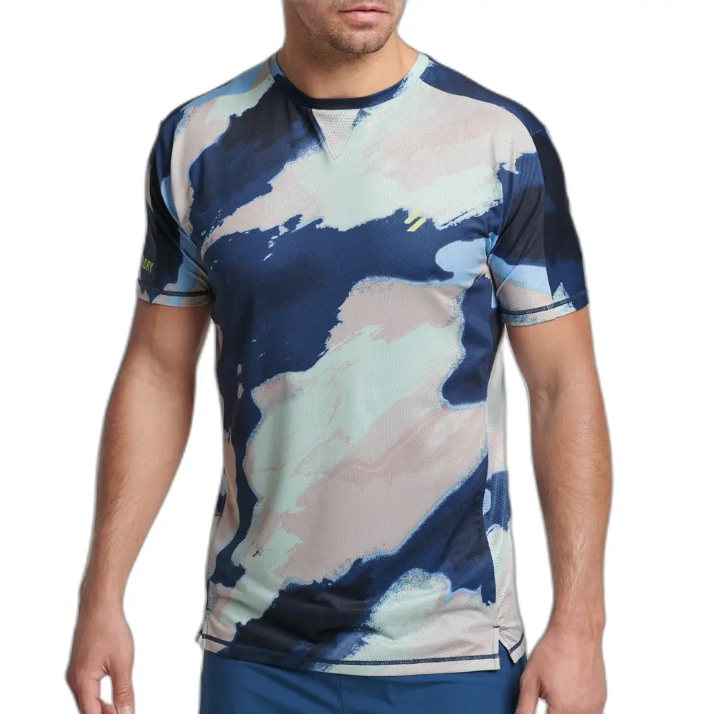 5057847534163 - Mens Sport Run Kurzarm-Oberteil Blau - Größe M