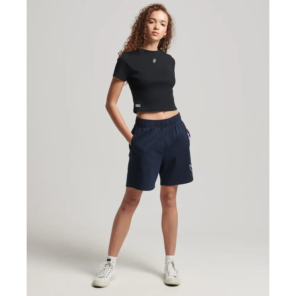 5057847645692 - Womens Figurbetontes Essential Kurztop aus Bio-Baumwolle Schwarz - Größe 42