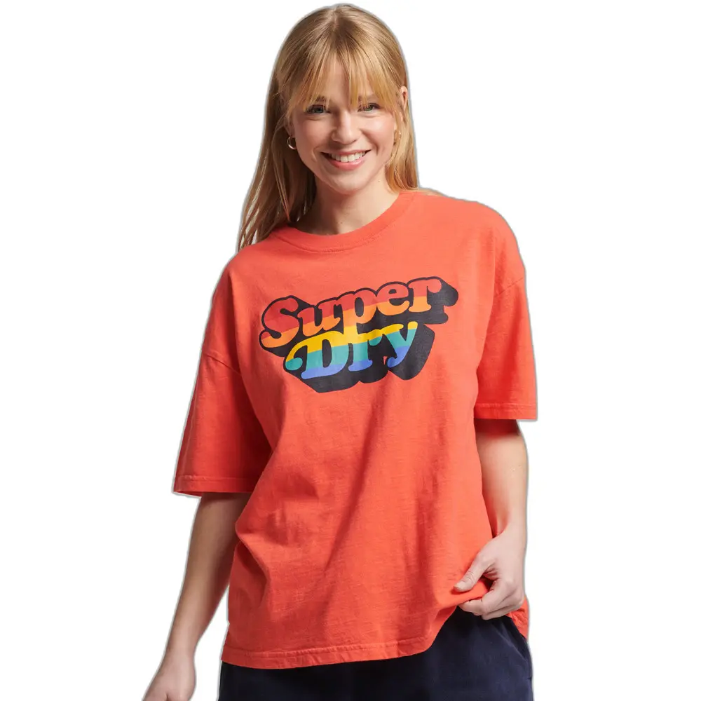 5057847836267 - Womens Gestreiftes Vintage Cali T-Shirt Orange - Größe 40 5057847836267 - Womens Gestreiftes Vintage Cali T-Shirt Orange - Größe 40