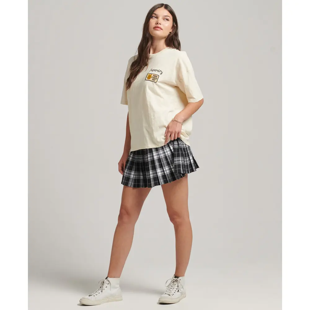 5059726012694 - Womens Locker Geschnittenes T-Shirt mit 90er-Jahre-Logoaufnäher Creme - Größe 36 5059726012694 - Womens Locker Geschnittenes T-Shirt mit 90er-Jahre-Logoaufnäher Creme - Größe 36