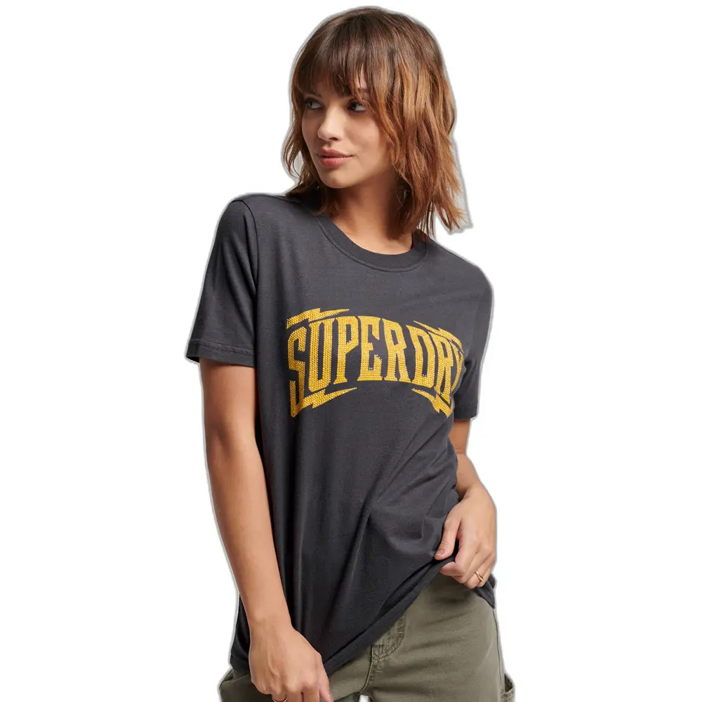 5059726408237 - Womens Vintage T-Shirt mit Verzierung Dunkelgrau - Größe 38