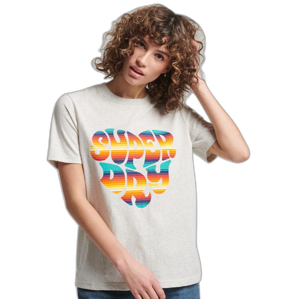 5059726494483 - Damen Vintage Infill T-Shirt mit Schriftzug Grau - Größe 38 5059726494483 - Damen Vintage Infill T-Shirt mit Schriftzug Grau - Größe 38