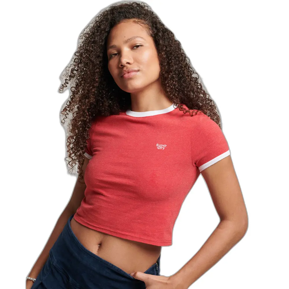 5059726496609 - T-Shirt court à bords contrastants coton biologique logique Damen Superdry