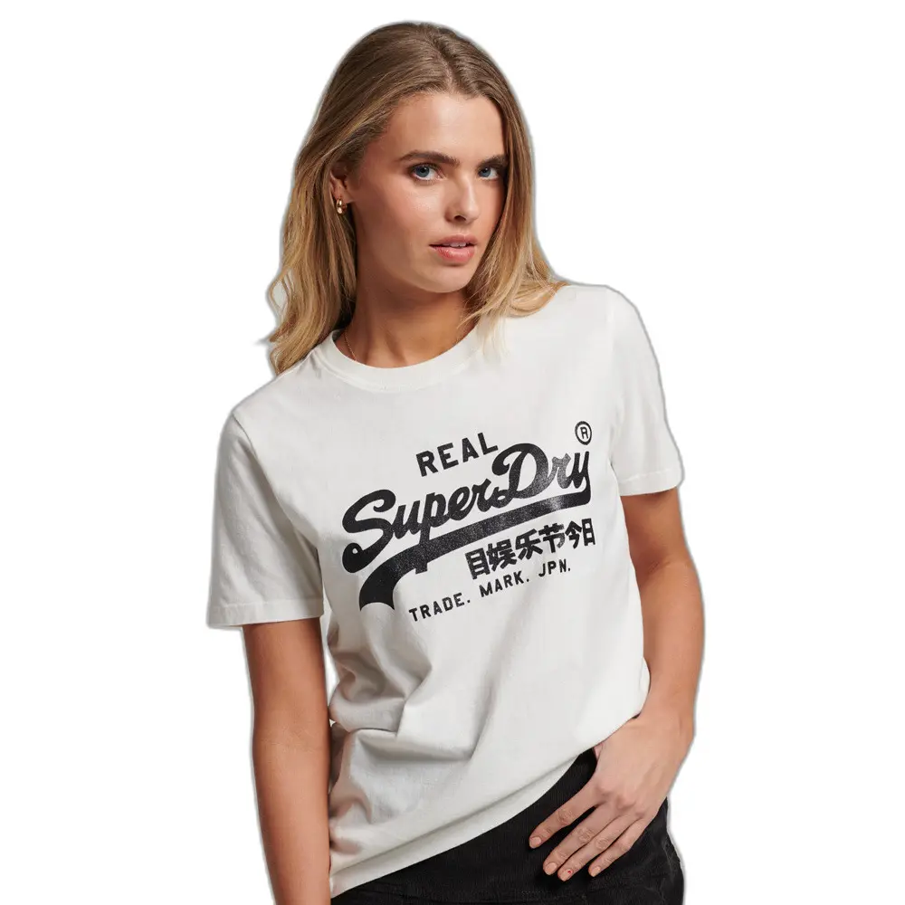 5059726498399 - Damen Vintage Logo T-Shirt mit Verzierung Weiß - Größe 36