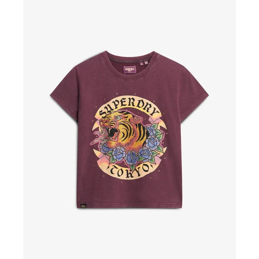 5063068415402 - T-Shirt mit Strass und Tattoo-Effekt für Damen Superdry