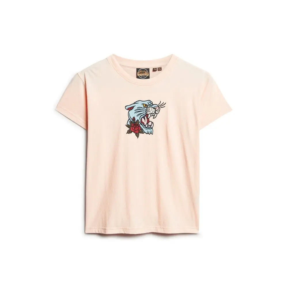 5063068146276 - Tattoo-Effekt besticktes Slim-Fit T-Shirt für Frauen Superdry