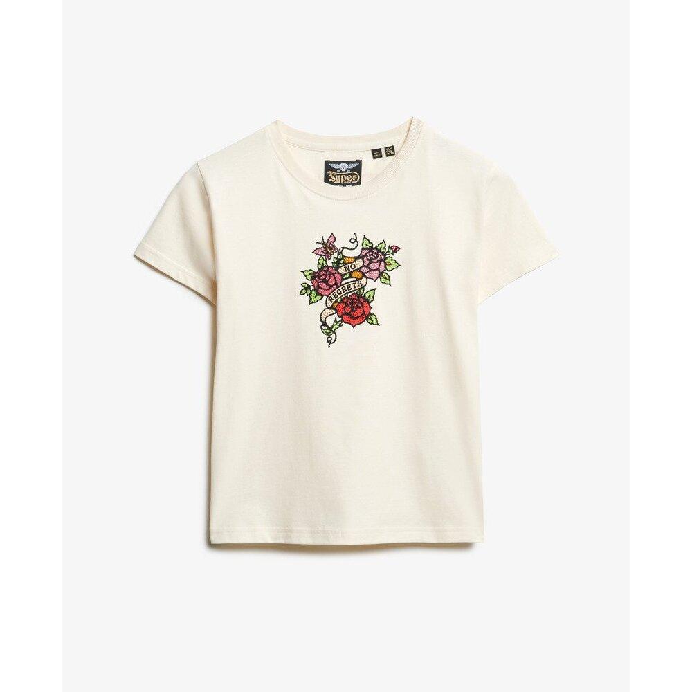 5063068353414 - Eng anliegendes T-Shirt Damen Small Tattoo Rhinest