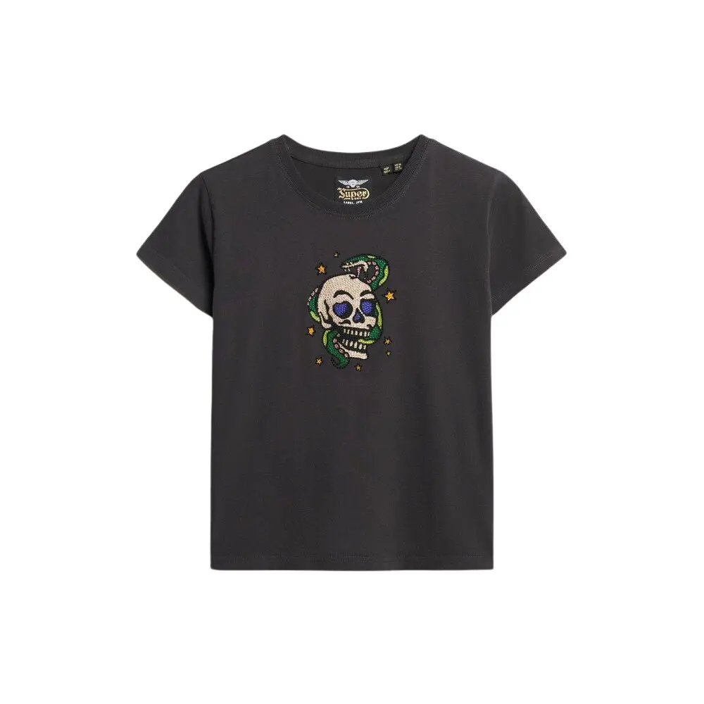 5063068353544 - Eng anliegendes T-Shirt Damen Small Tattoo Rhinest