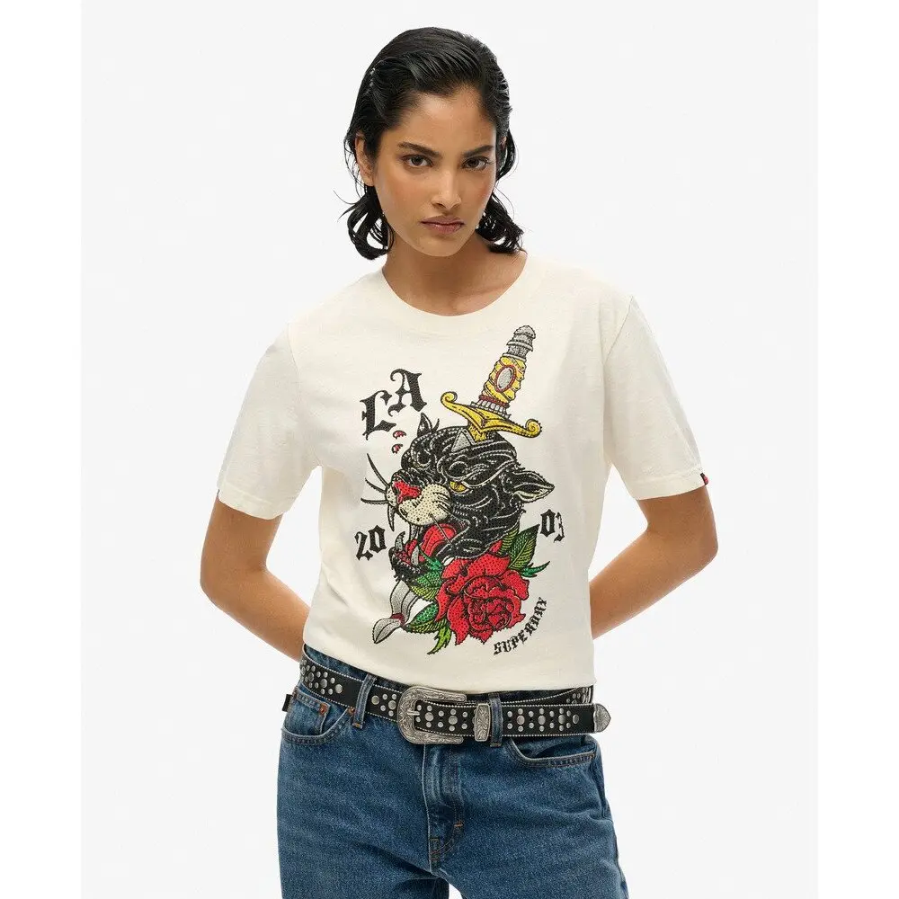 5063068604325 - Lässiges T-Shirt Damen Neo Trad Tattoo