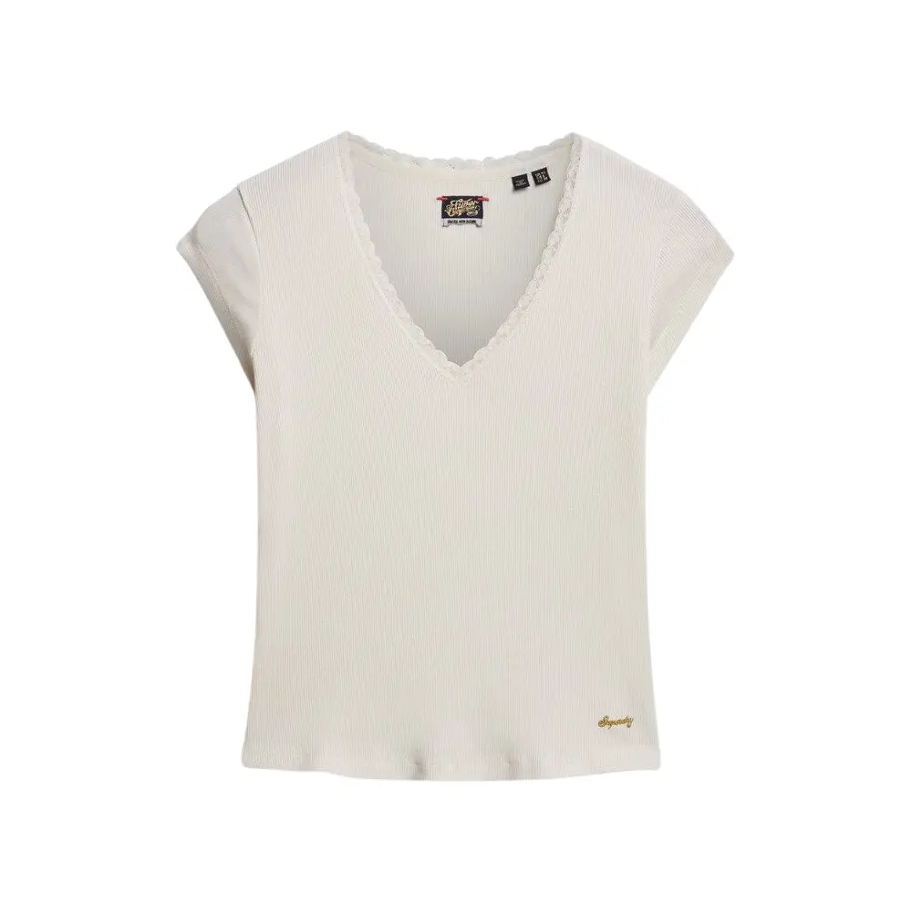 5063068673147 - T-Shirt mit Spitzenbesatz für Frauen Essential