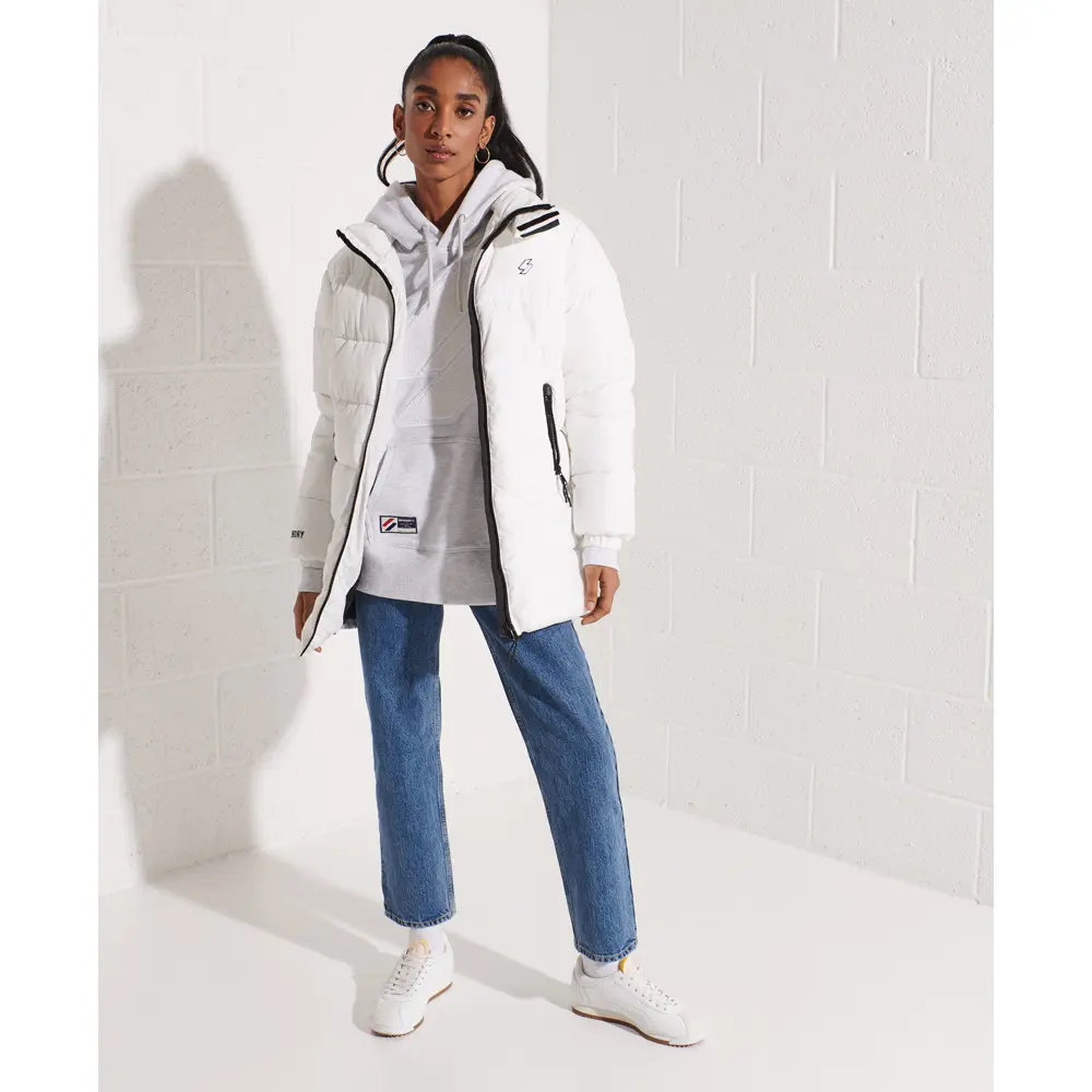 5057847295705 - Womens Übergroßer Code Logo Chenille Hoodie Hellgrau - Größe XS S