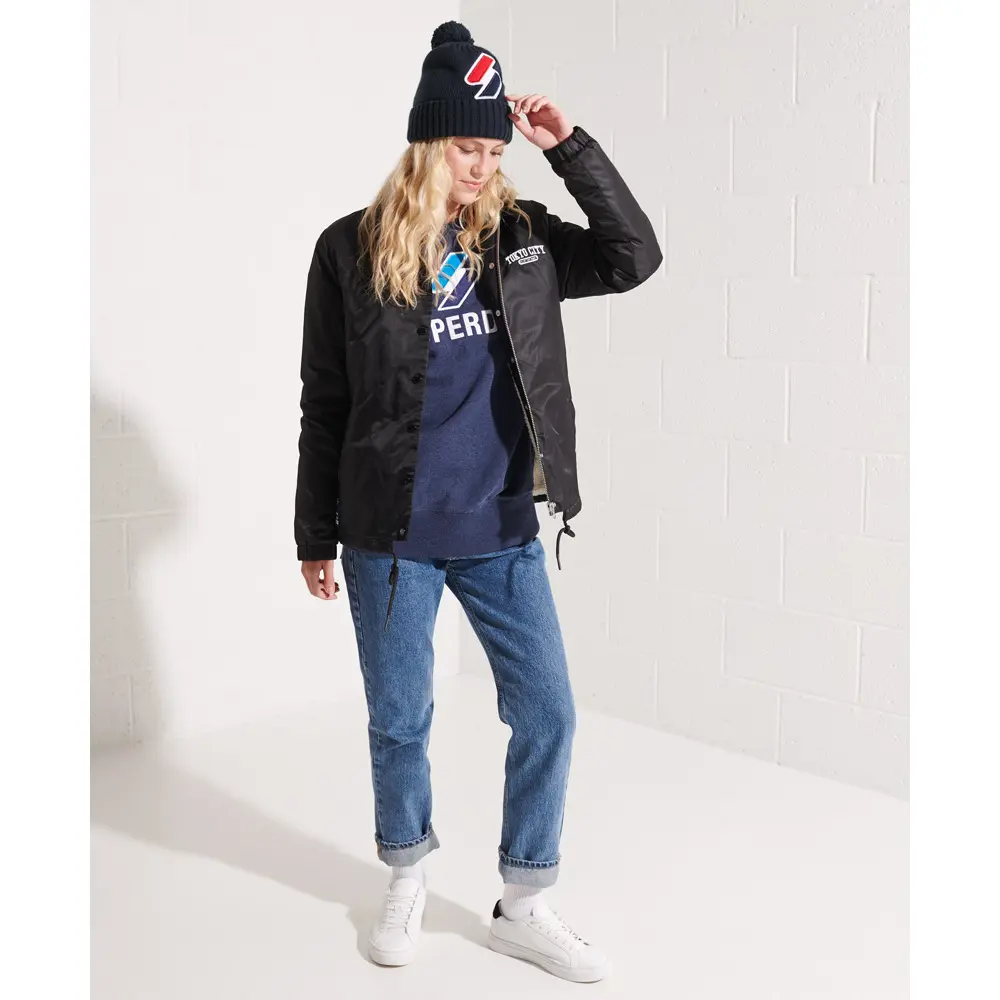 5057847490681 - Womens Code Sweatshirt mit Rundhalsausschnitt und Logo-Applikation Blau - Größe M L