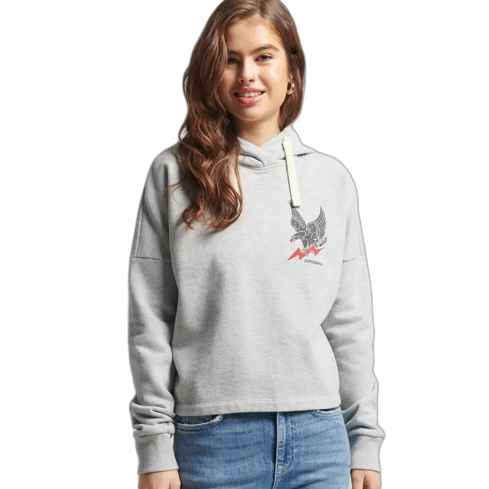 5057847656520 - Womens Vintage Surf Ranchero Kapuzenpullover Hellgrau - Größe 42