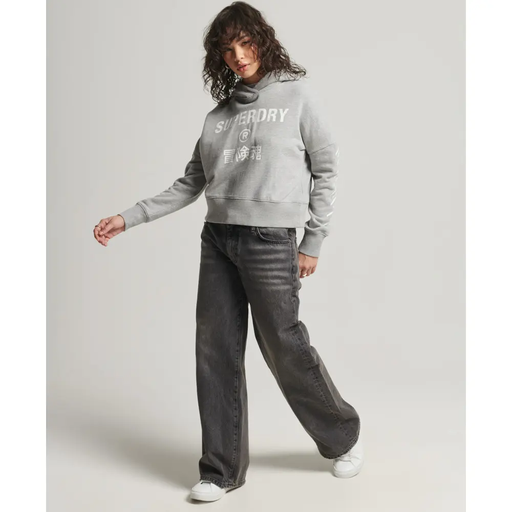 5057847959911 - Womens Gerader Sport Kurzhoodie Grau - Größe 40