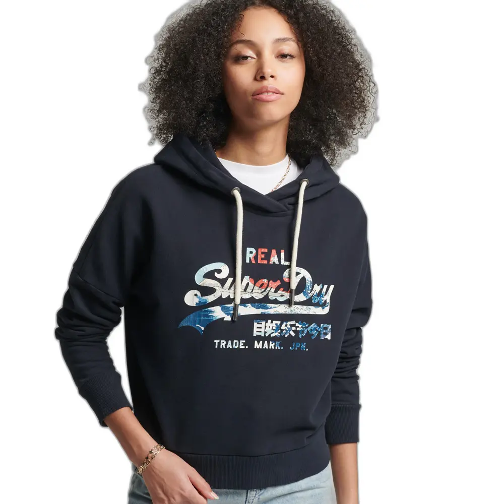 5057847766465 - Womens Vintage Logo Narrative Hoodie Marineblau - Größe 36 5057847766465 - Womens Vintage Logo Narrative Hoodie Marineblau - Größe 36