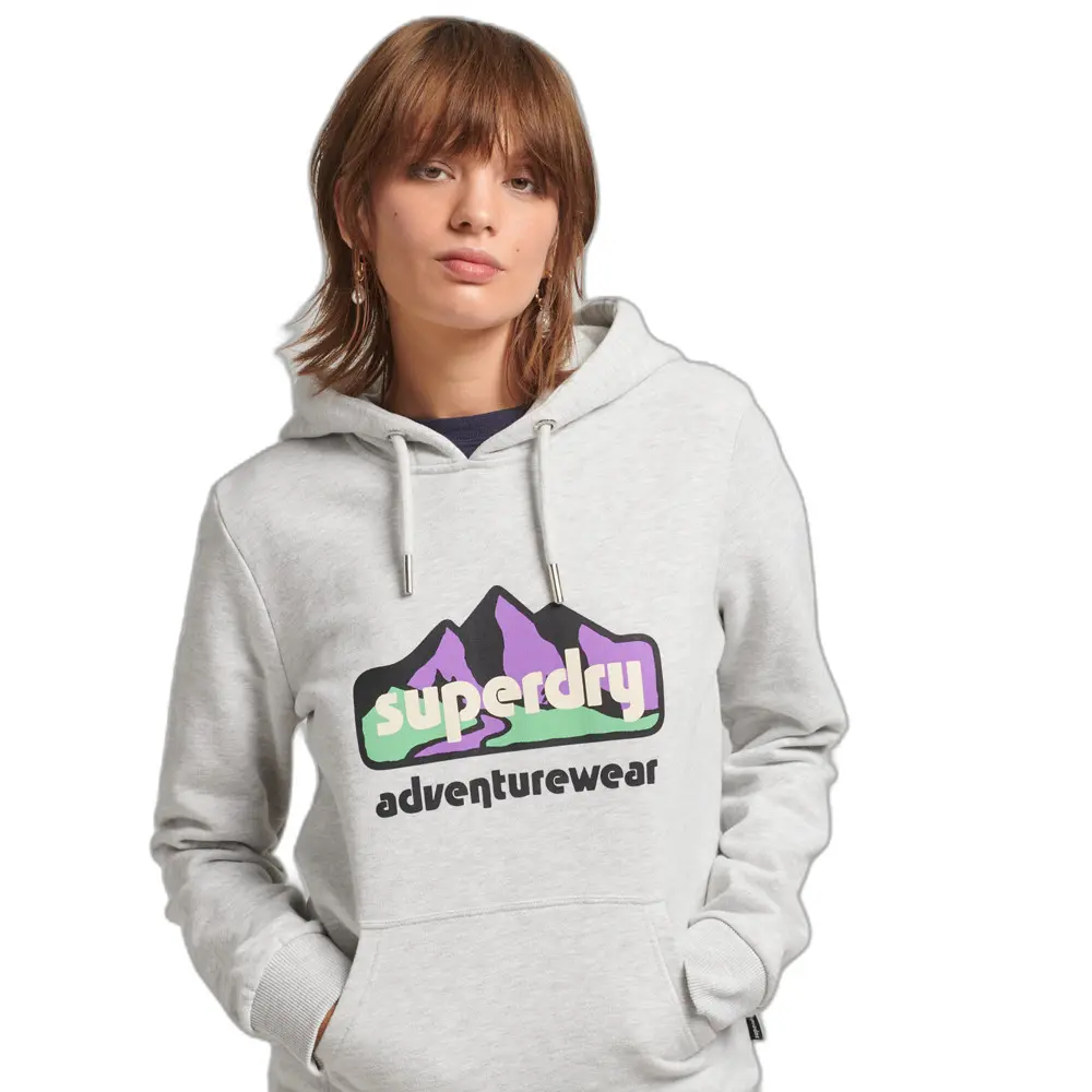5059726092887 - Womens 90s Terrain Hoodie mit Grafikprint Hellgrau - Größe 36