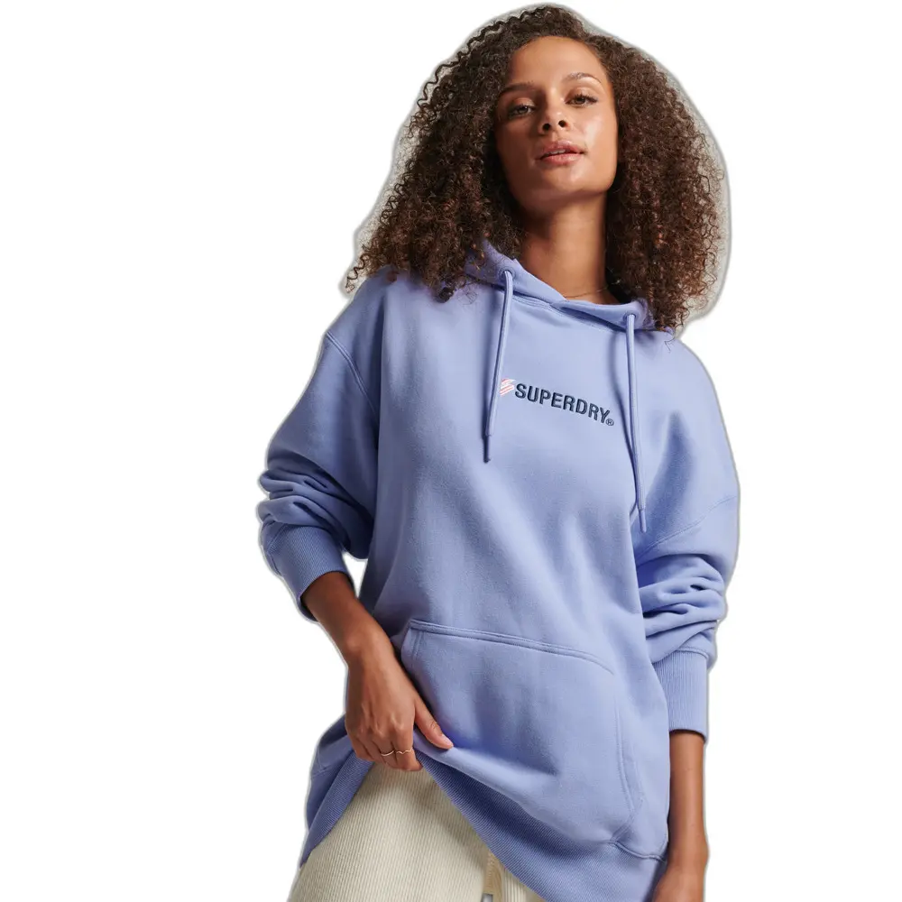 5059726021856 - Womens Übergroßes Hoodie mit Rundhalsausschnitt und Logo-Applikation Lila - Größe XS S