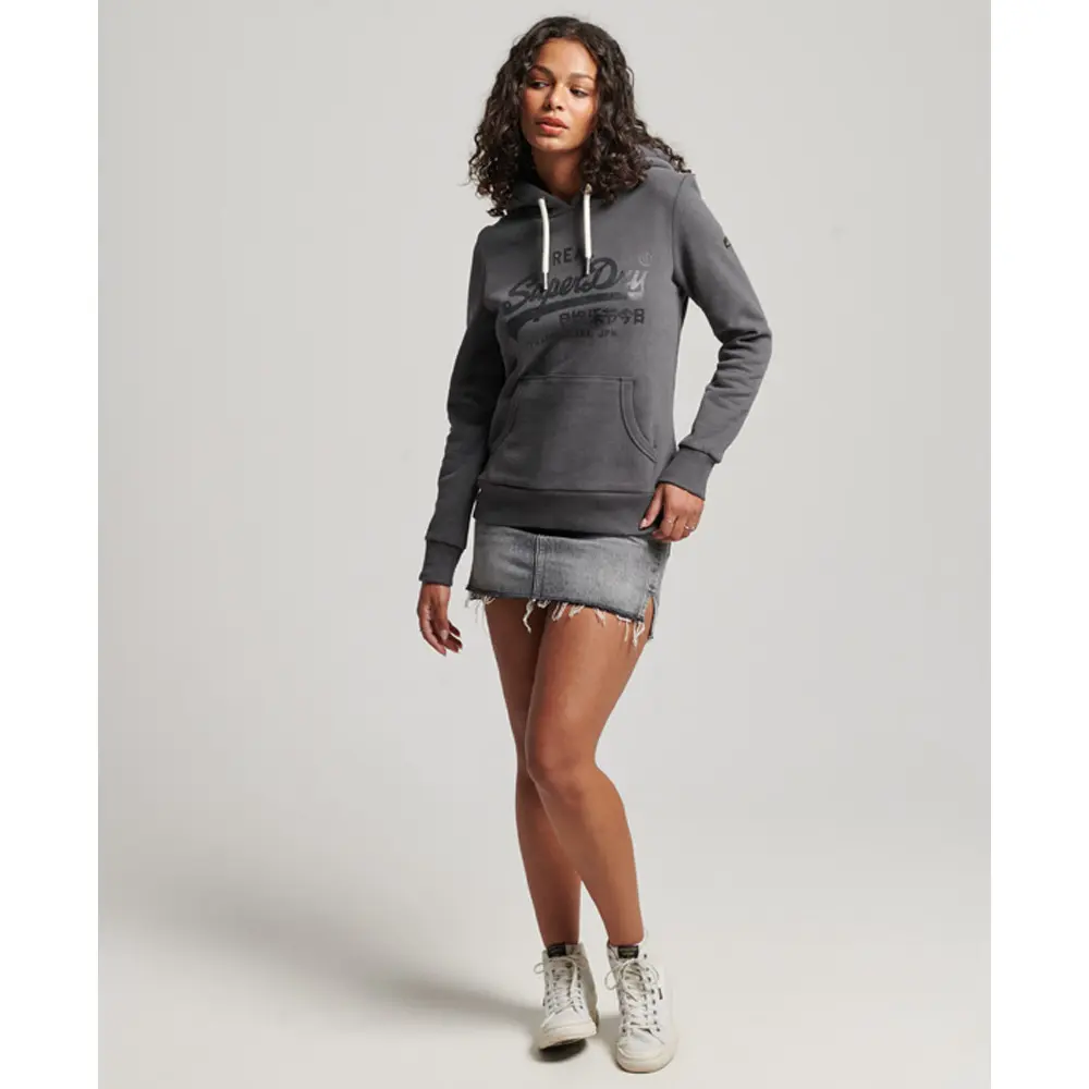 5059726505868 - Womens Verziertes Hoodie Dunkelgrau - Größe 34