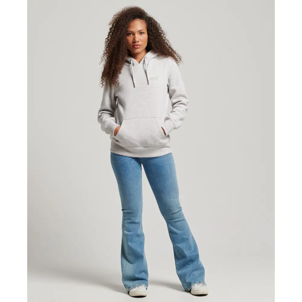 5059726508425 - Damen Vintage Logo Hoodie mit Stickerei Hellgrau - Größe 36